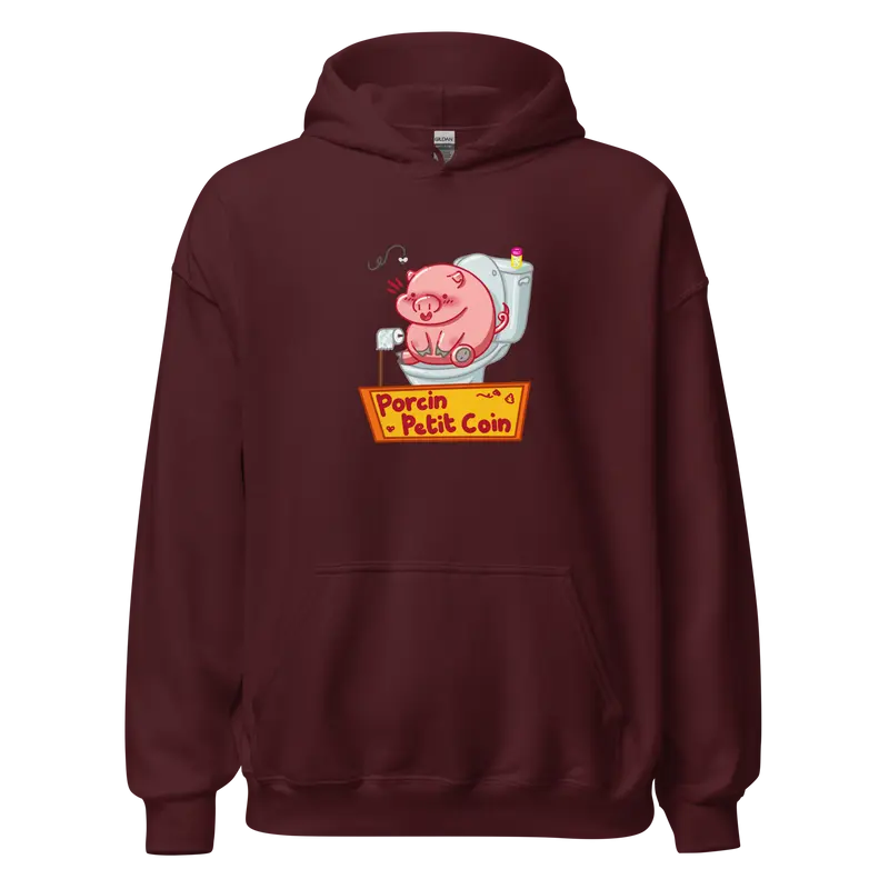 Hoodie Porcin Petit Coin - couleurs foncées et grises