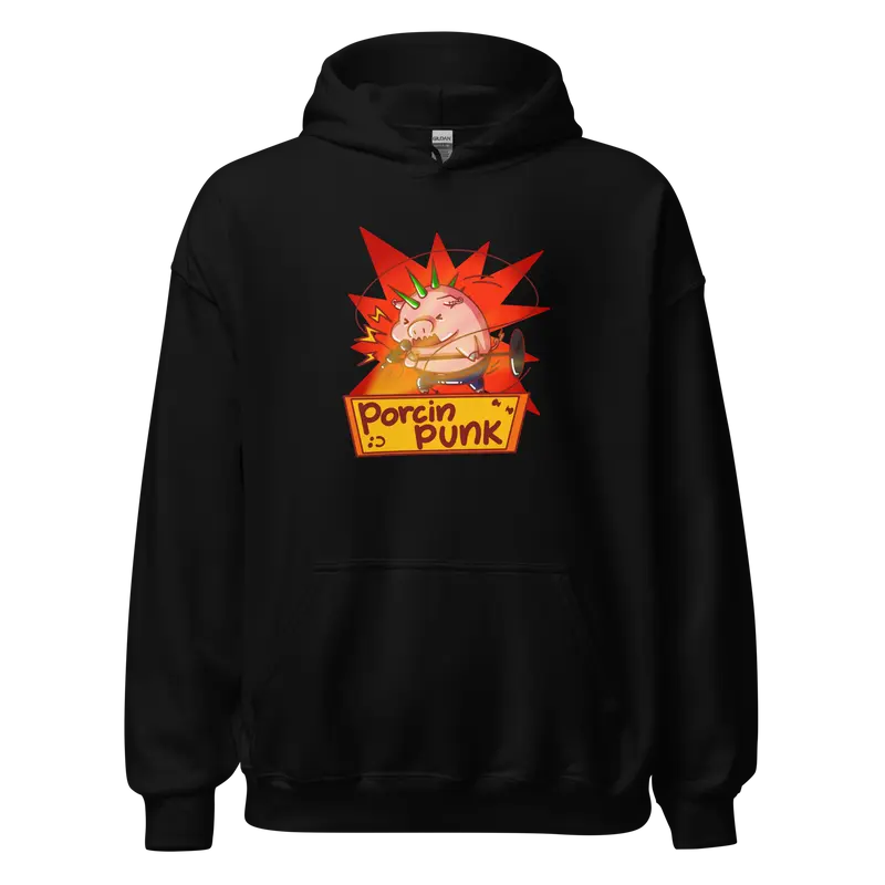 Hoodie Porcin Punk - couleurs foncées et grises