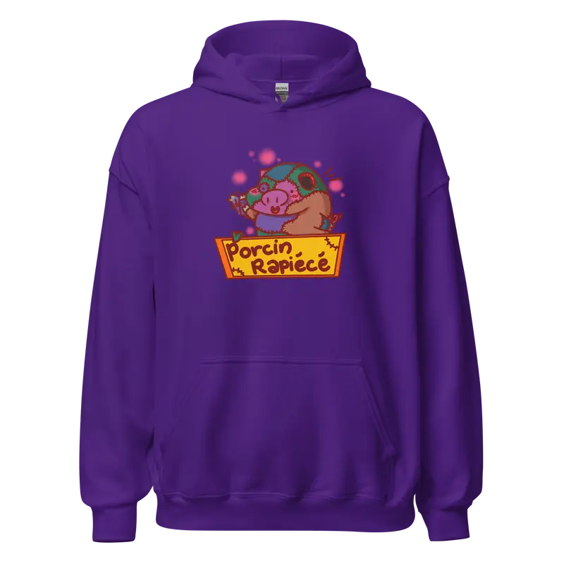 Hoodie Porcin Rapiécé - couleurs vives et claires