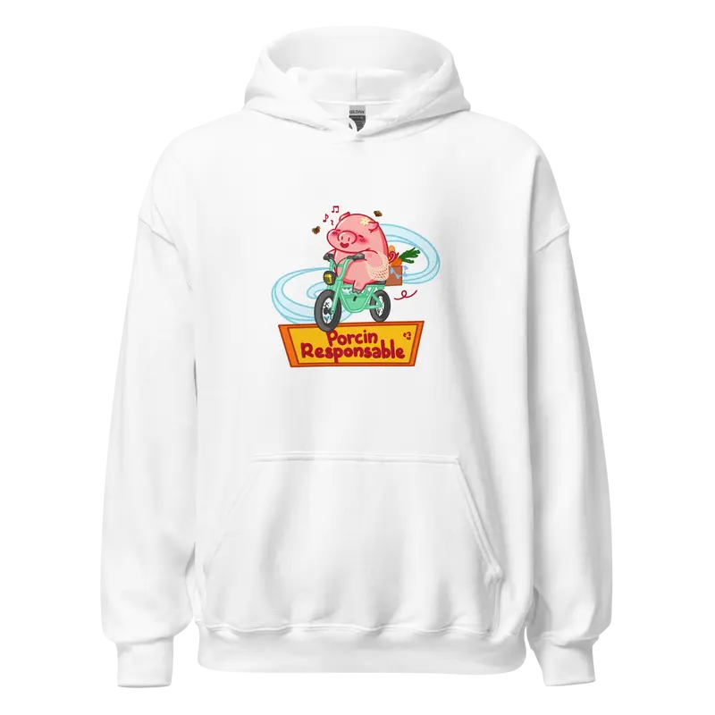 Hoodie Porcin Responsable - couleurs claires et vives