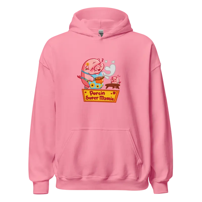 Hoodie Porcin Super Mamie - couleurs vives et claires