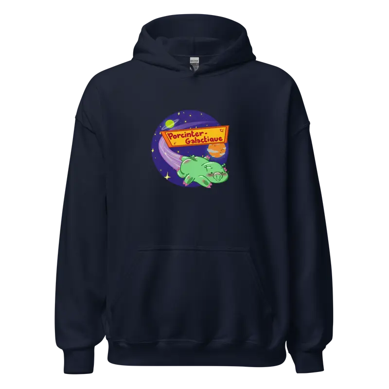 Hoodie Porcintergalactique - couleurs foncées et grises
