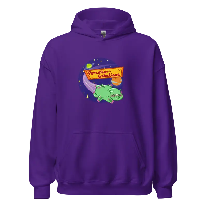 Hoodie Porcintergalactique - couleurs vives et claires