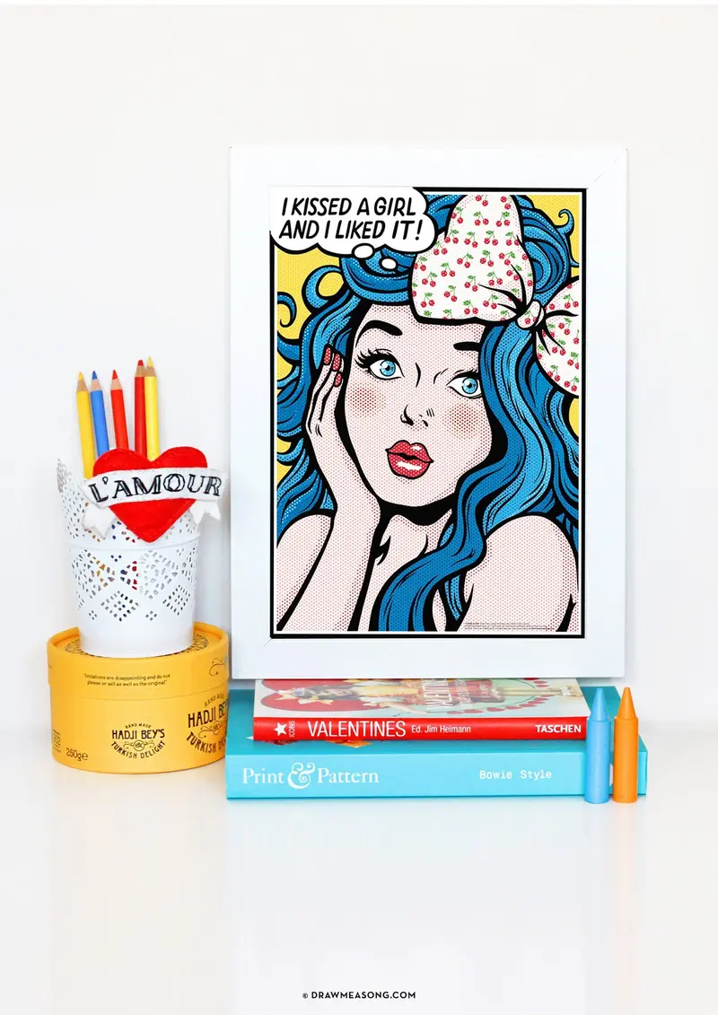 I Kissed a Girl Art Print