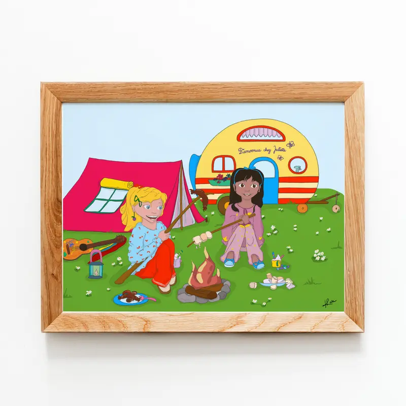 Illustration "Camping - Les deux Copines"