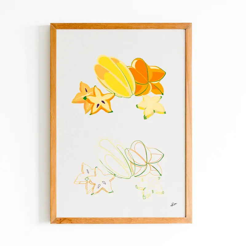 Illustration "Fruits & Légumes" - Carambole Duo