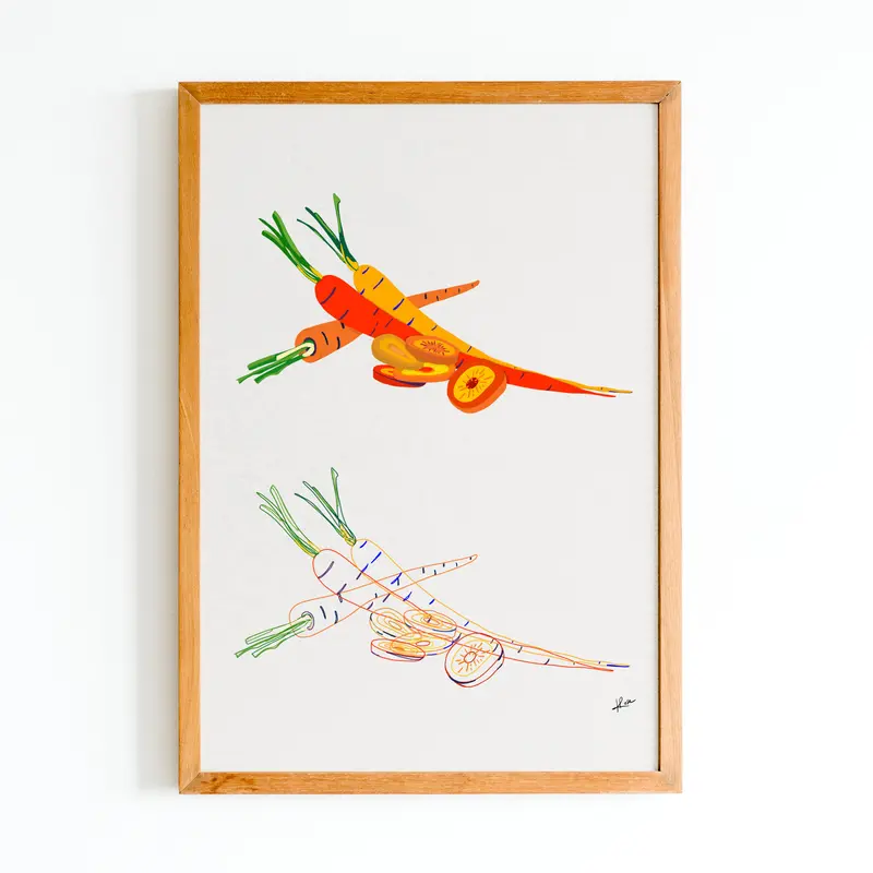 Illustration "Fruits & Légumes" - Carotte Duo