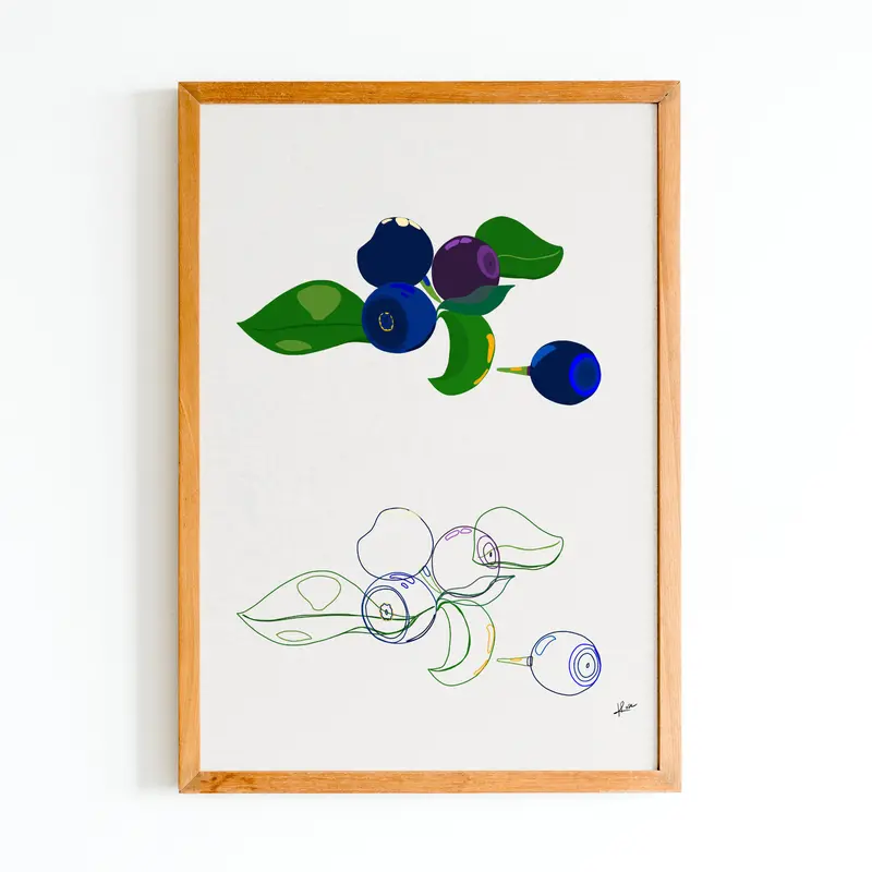Illustration "Fruits & Légumes" - Myrtille Duo