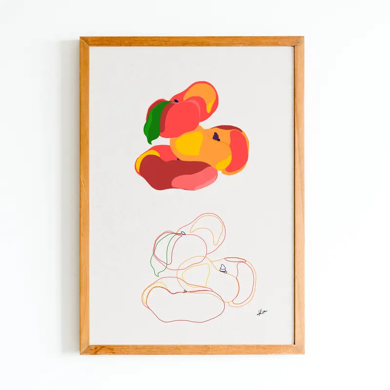 Illustration "Fruits & Légumes" - Pêche Plate Duo