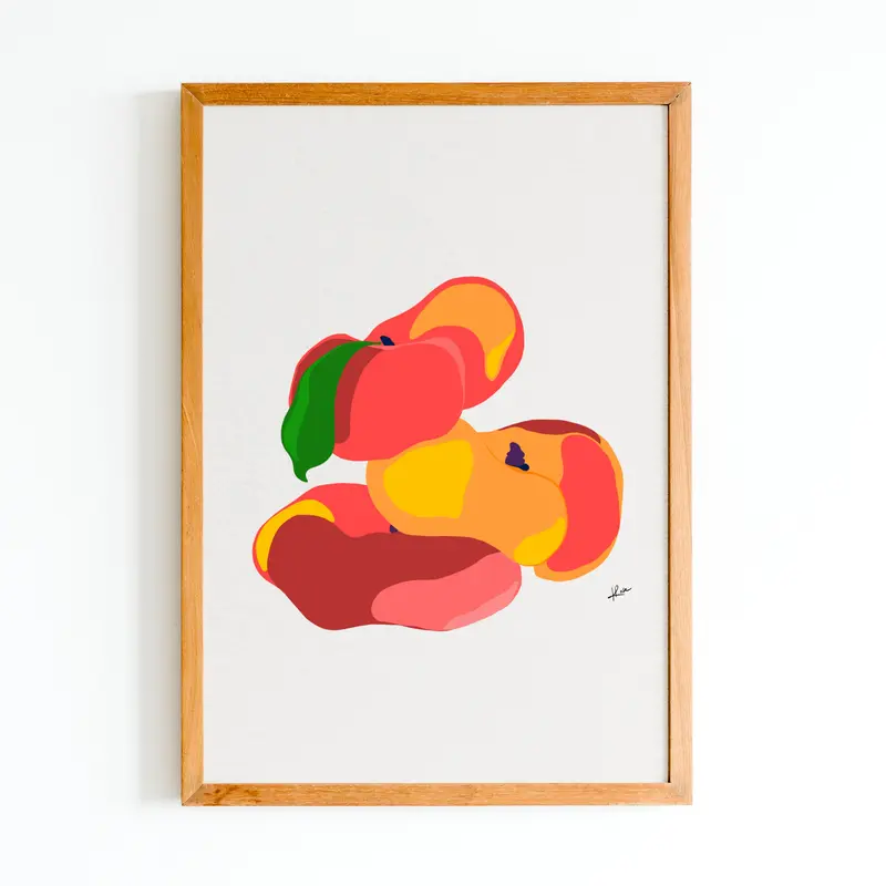 Illustration "Fruits & Légumes" - Pêche Plate