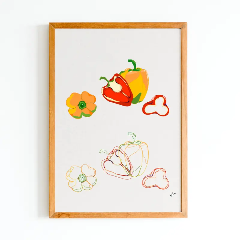 Illustration "Fruits & Légumes" - Poivron Duo