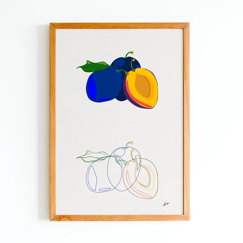 Illustration "Fruits & Légumes" - Quetsche Duo