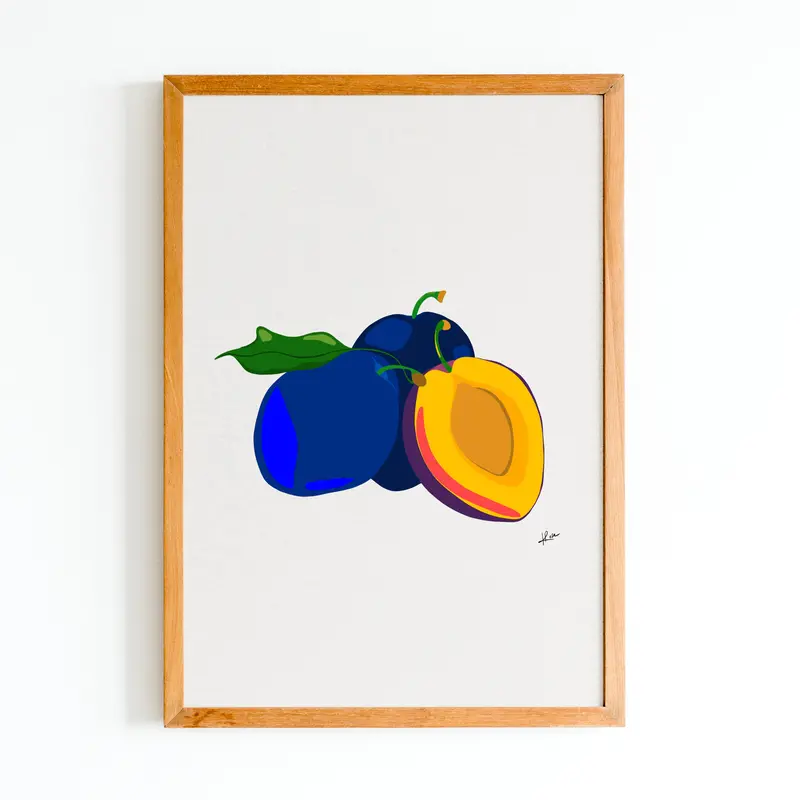 Illustration "Fruits & Légumes" - Quetsche