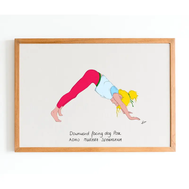 Illustration "Janette Downward Facing Dog Pose"
