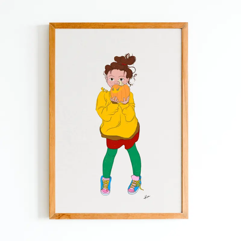 Illustration "Kaia et la citrouille"