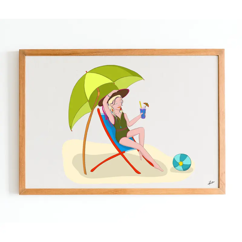 Illustration "Lorelei - Beachgirl"