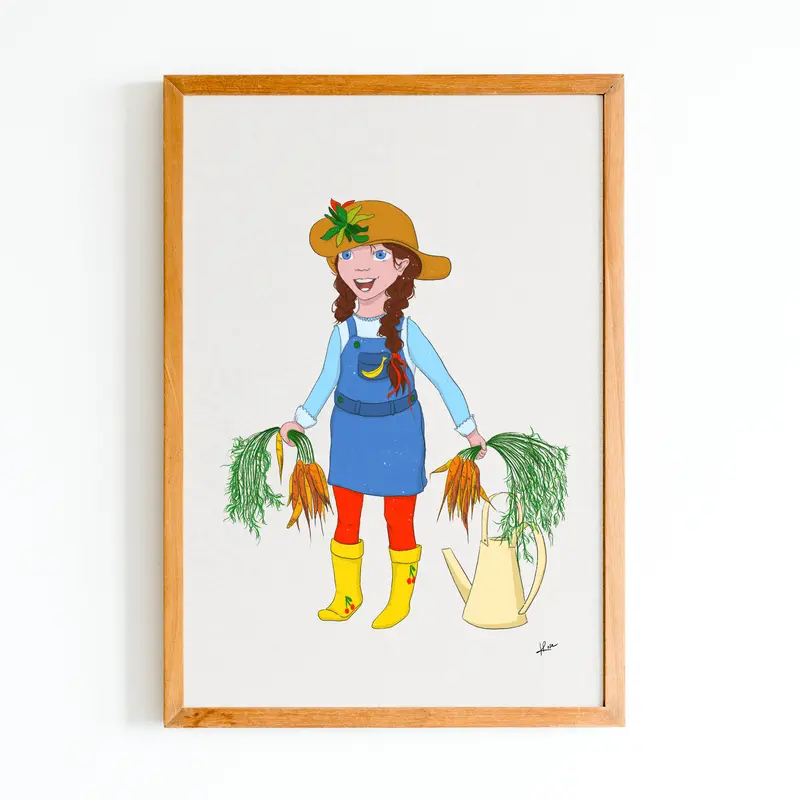 Illustration "Mila fait le jardinage"