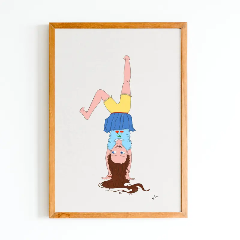 Illustration "Mila fait le poirier"
