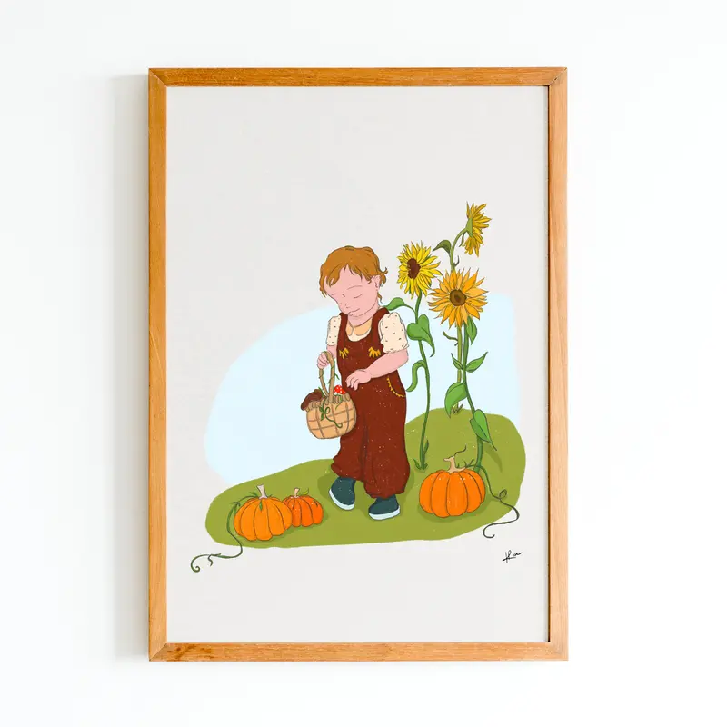Illustration "Mirabelle dans les champs"