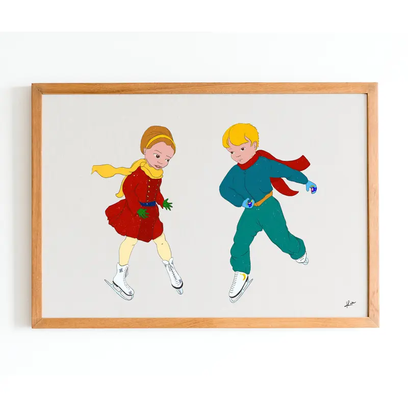 Illustration "Sophie et Paul - les patineurs sur glace"