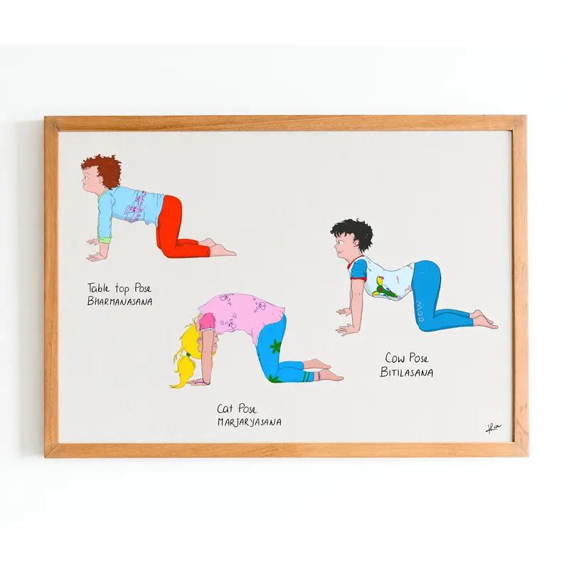 Illustration "Trio Cat Cow Table Pose"