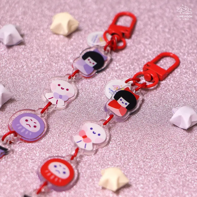 Japanese Folklore Acrylic Linked charms Keychain