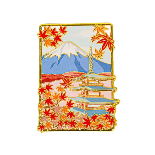 Japoński Metalowy Magnes - Momiji, Pagoda i Fuji