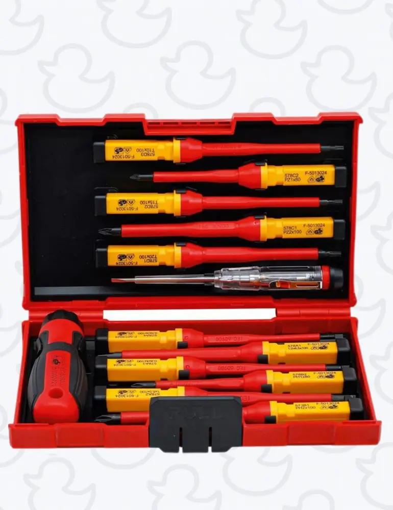 Jeu de tournevis à lames interchangeables 13 pièces BGS isolés 1000V