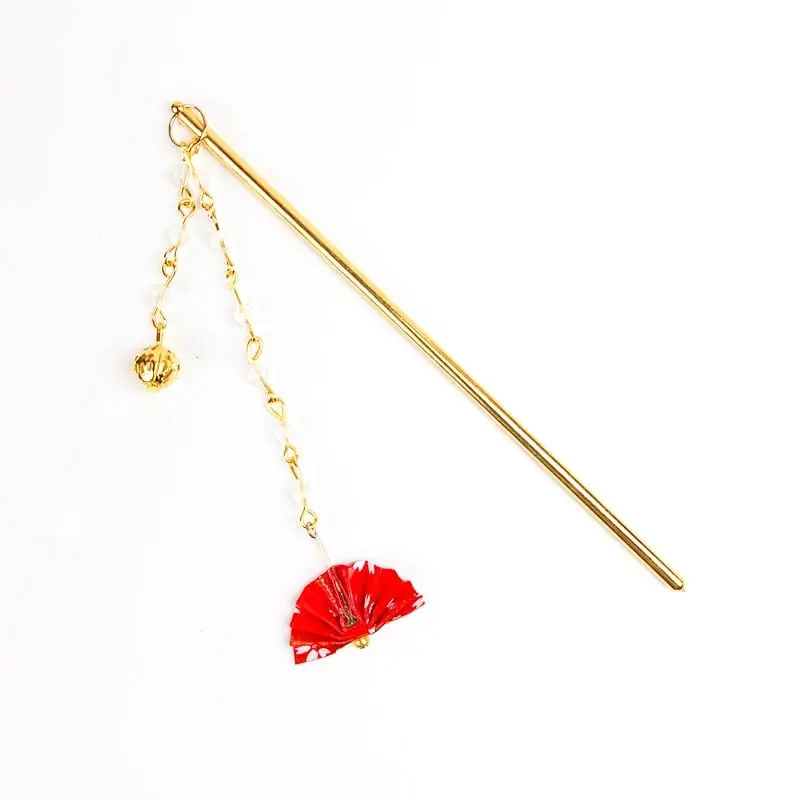 Kanzashi Japonés Abanico Rojo