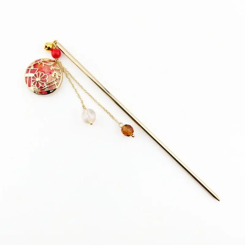 Kanzashi Japonés Temari Rojo