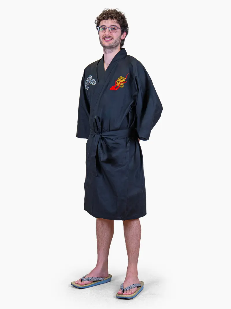 Kimono Happi Oversize Męskie - Haftowany Smok