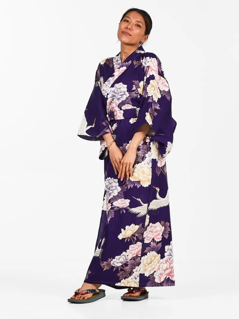 Kimono Japonés Botan to Tsuru Mujer