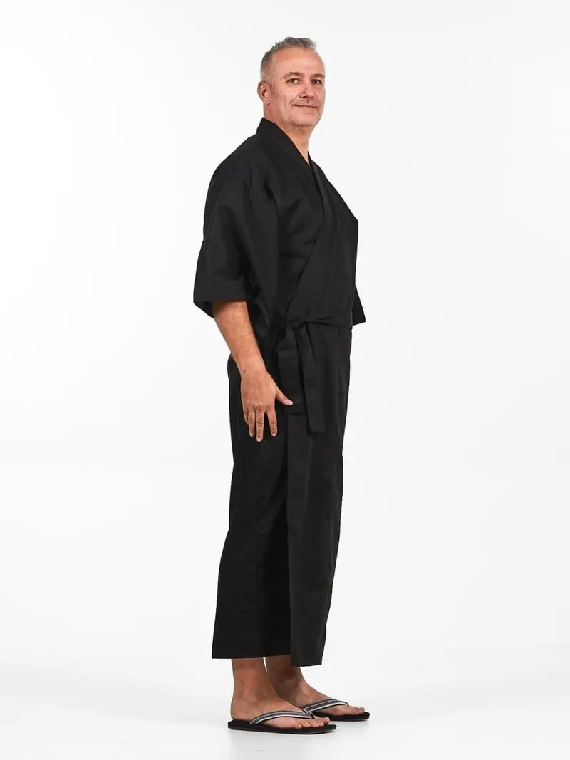 Kimono Japonés Hombre Negro