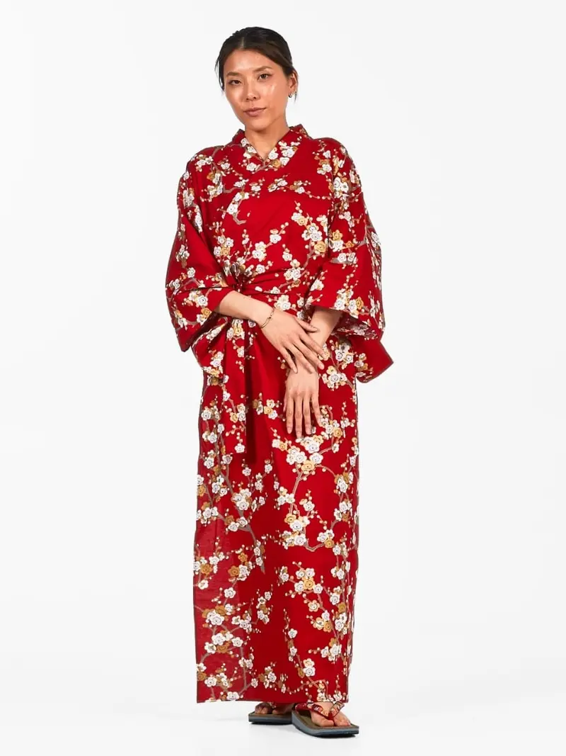 Kimono Shiraume Yukata Mujer
