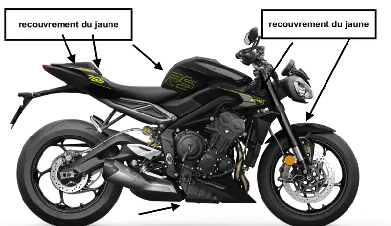 Kit Déco Triumph Street Triple RS 765 Phantom Black  ou Granite / Kingfisher Blue (2023+) | Recouvrement
