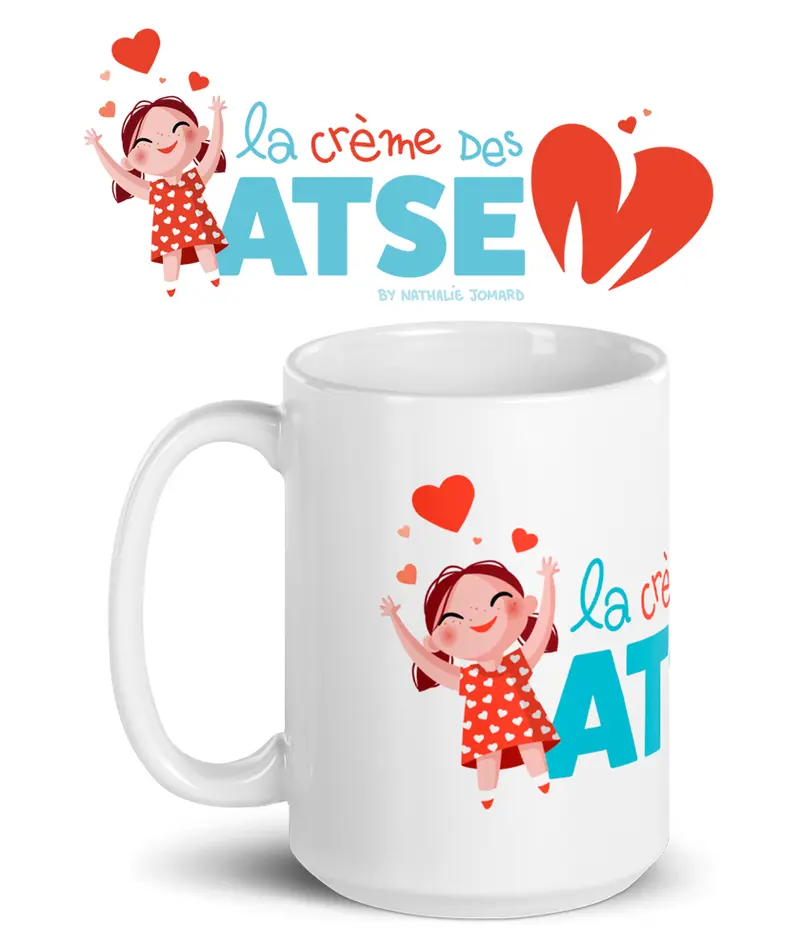 La crème des ATSEM, by Nathalie Jomard - Mug Blanc Brillant