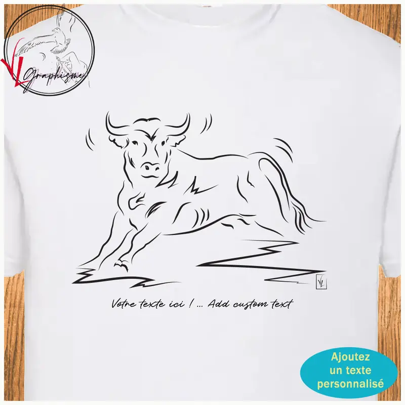 La pause du Taureau Graphisme sur T-shirt
