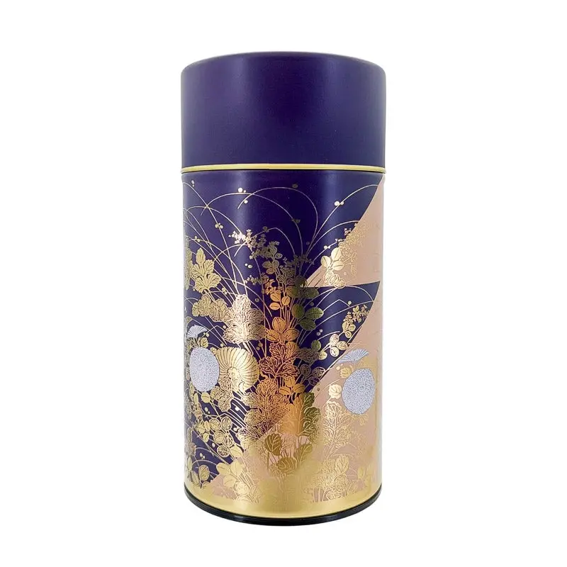 Lata Azul y Dorada de Metal para Té