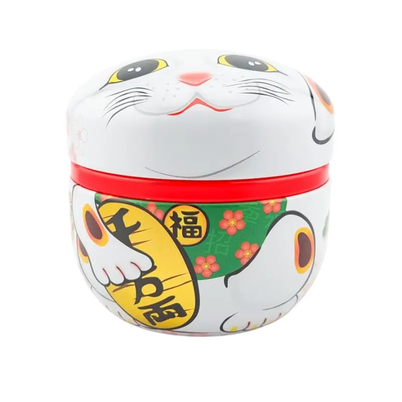 Lata Blanca para Té Maneki Neko