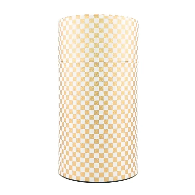 Lata de Té Japonesa Damier Dorado