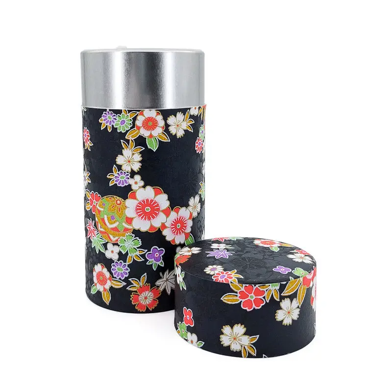 Lata de Té Papel Washi Negro