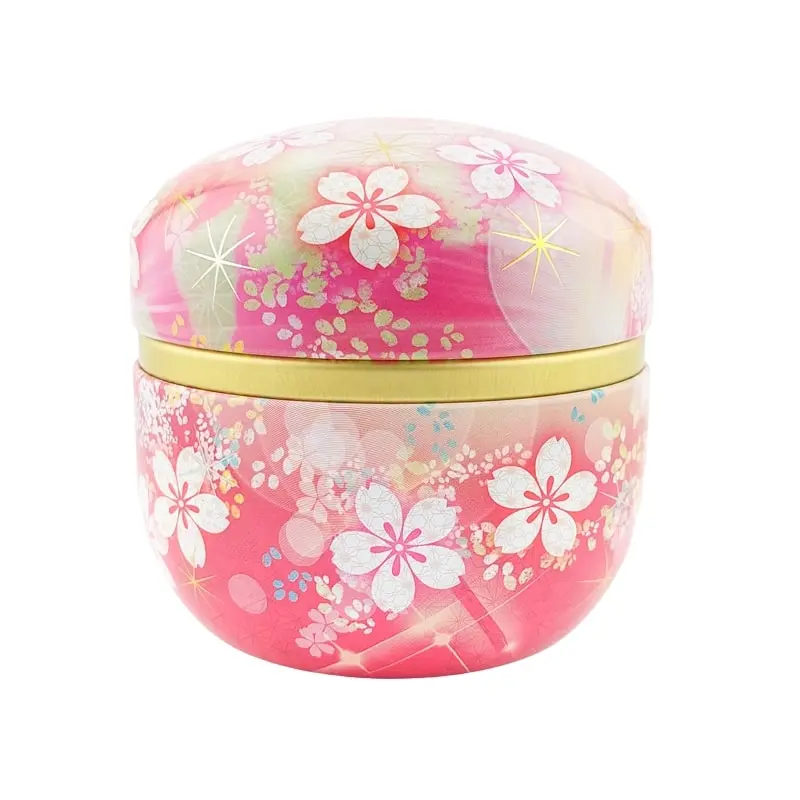 Lata Rosa de Metal para Té Flores