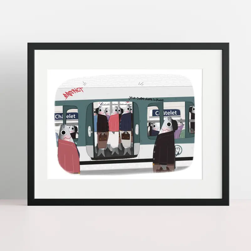 Le Métro Parisien - The Paris of Animals - A4 & A5 Print