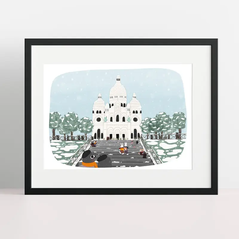 Le Sacré Coeur - The Paris of Animals - A4 and A5 Print