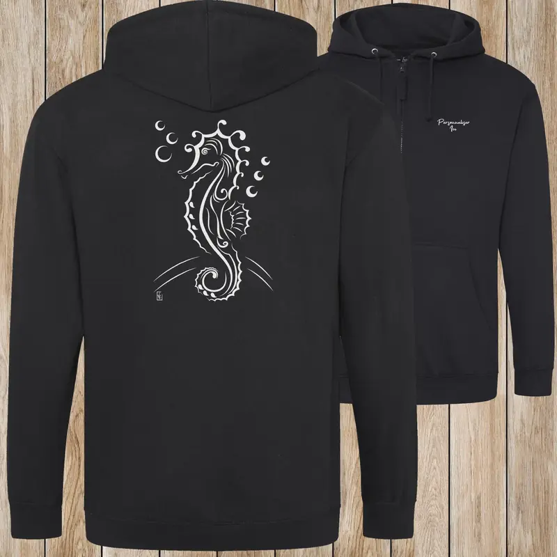 Les fonds marins d'un hyppocampe sur une Veste zip - Personnalisable - VGL
