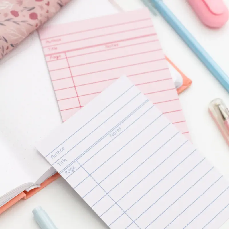 Library card memo notes - Cute notepad
