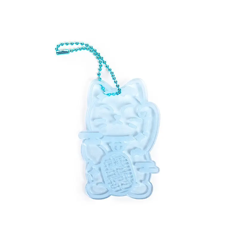 Llavero - Maneki Neko Azul Fluorescente