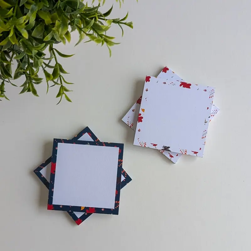 Lot de 2 Bloc-Notes Autocollantes - Feuilles d'Automne