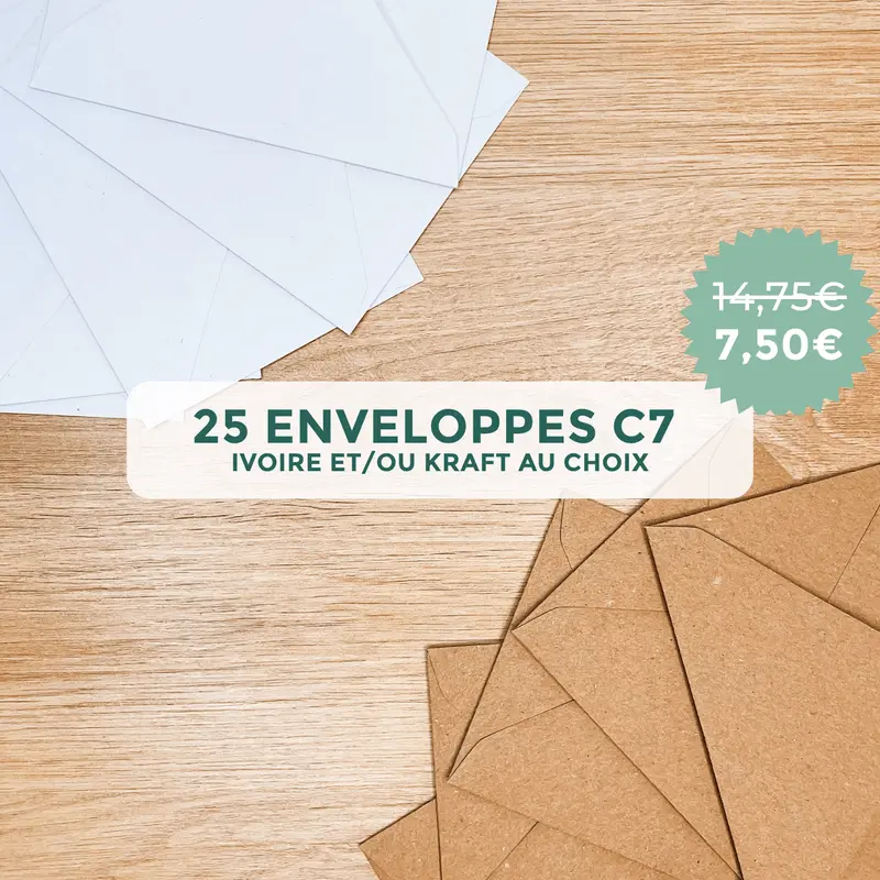 Lot de 5x5 enveloppes C7