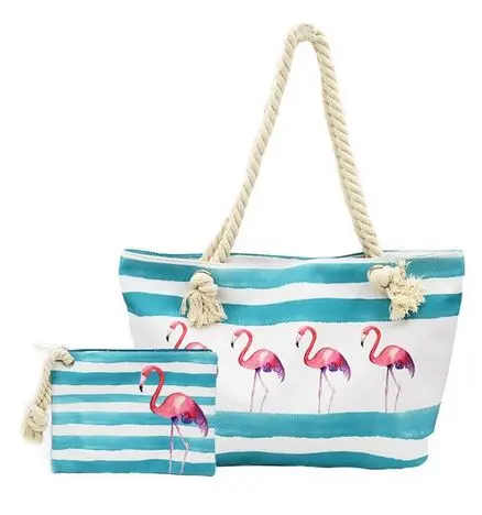 Lot de Sacs de Plage Flamant Rose